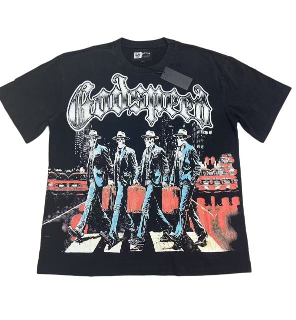 28416768 Skeleton street scene Print Washed Version Tee 2 colors