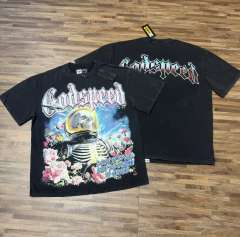 Space Astronaut Skeleton Rose Vintage Black Short-Sleeve T-Shirt 29052465