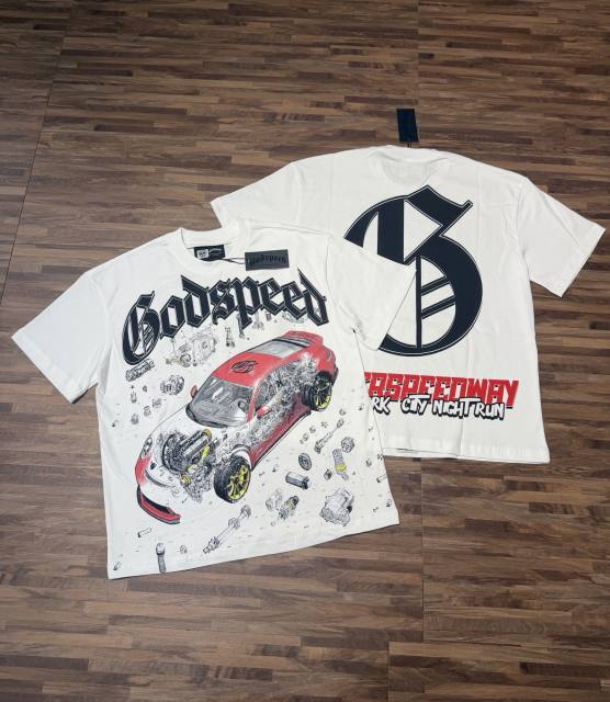 Modified car parts G logo white short-sleeved T-shirt 29047408