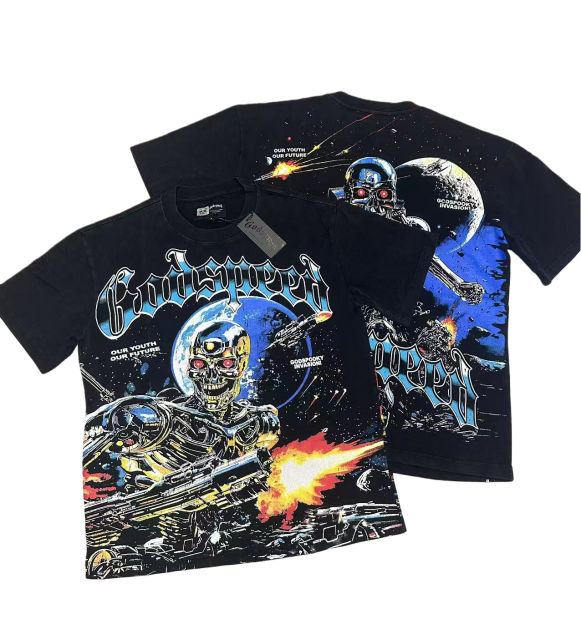 Metal skull firing print Washed Version Tee 2 colors 28694010