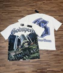 Loose short-sleeved T-shirt with white alien spaceship print 29033464