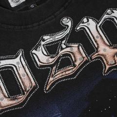 Future Urban Police And Gangster Rhinestone Print Washed Tee 29106667