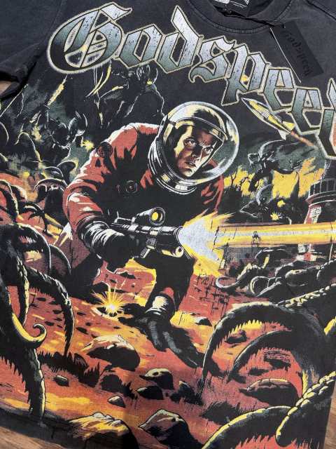 Alien Warrior vintage washed printed short-sleeved shirt 29033392