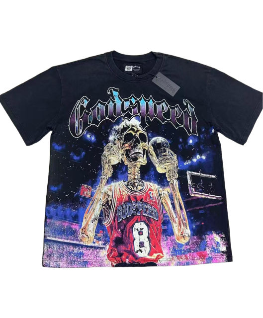 Basketball Skeleton Athlete Trophy Print Washed Version Tee 2 colors 28494360