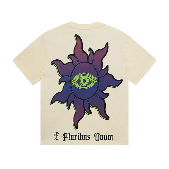 28286694 UFO Sunset Scene Printed Washed Version Tee 3 colors