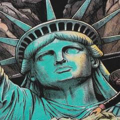 Statue of Liberty UFO Ruins Print Washed Tee 2 colors 29098151