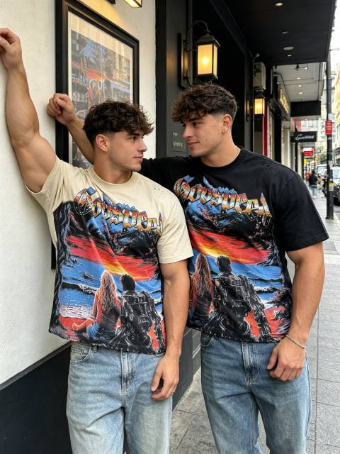 Coastal Sunset Couple's Vintage Washed T-shirt 29035248
