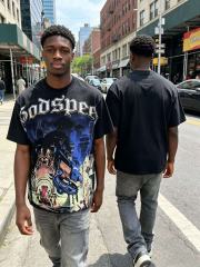 Future Urban Police And Gangster Rhinestone Print Washed Tee 29106667