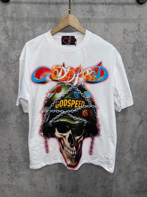 Vintage military style steel helmet skull 3D gradient slogan distressed T-shirt 29053409