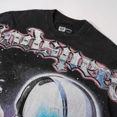 Starry Lovers Kiss Rhinestone Print Washed Tee 2 colors 29098149
