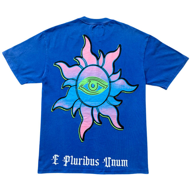 28286694 UFO Sunset Scene Printed Washed Version Tee 3 colors