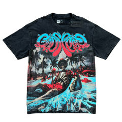 28470961 Skull Seaside Vacation Print Washed Version Tee 2 colors