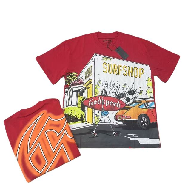 28416773 Corner surfboard Print Washed Version Tee 3 colors