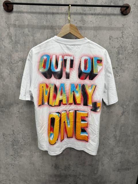 Vintage military style steel helmet skull 3D gradient slogan distressed T-shirt 29053409