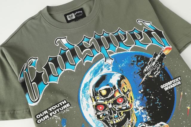 Metal skull firing print Washed Version Tee 2 colors 28694010