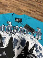 Double Doberman Pinscher Full Moon Lake Blue Distressed Short-Sleeve T-Shirt 29053396