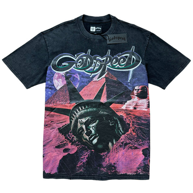 28485566 Desert-Buried Statue Print Washed Version Tee 2 colors