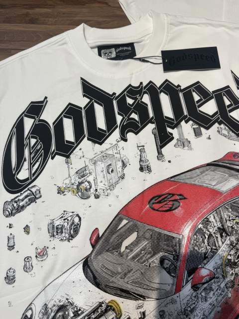 Modified car parts G logo white short-sleeved T-shirt 29047408