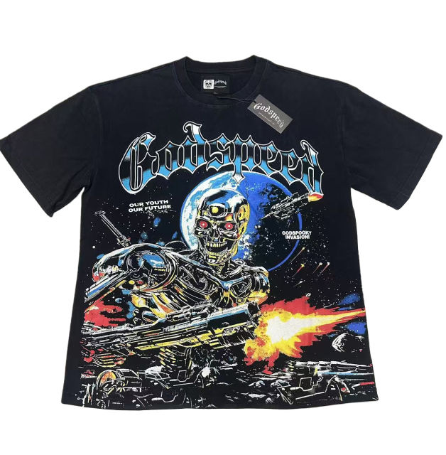 Metal skull firing print Washed Version Tee 2 colors 28694010