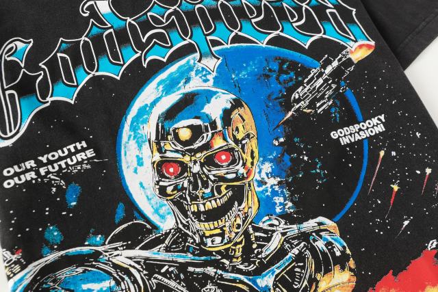 Metal skull firing print Washed Version Tee 2 colors 28694010