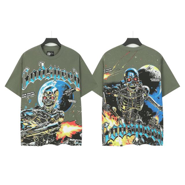 Metal skull firing print Washed Version Tee 2 colors 28694010