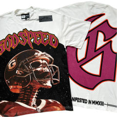 28357132 Skull Athlete Print Washed Version Tee 2 colors