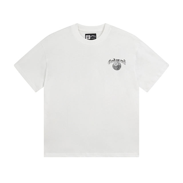 Vacation-style skull 8-ball white short-sleeved T-shirt 29044595