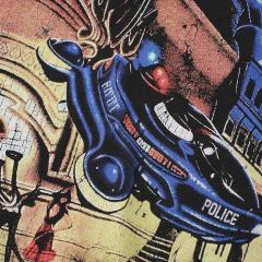 Future Urban Police And Gangster Rhinestone Print Washed Tee 29106667