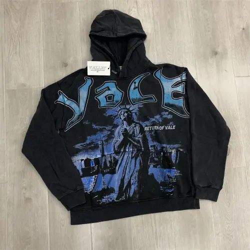 Vale Vintage Washed Distressed Pullover Hoodie