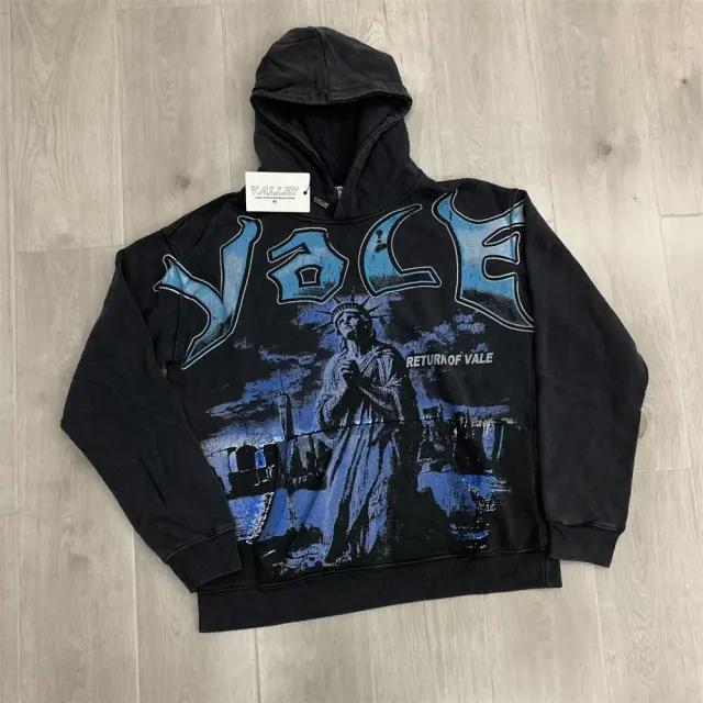 Vale Vintage Washed Distressed Pullover Hoodie