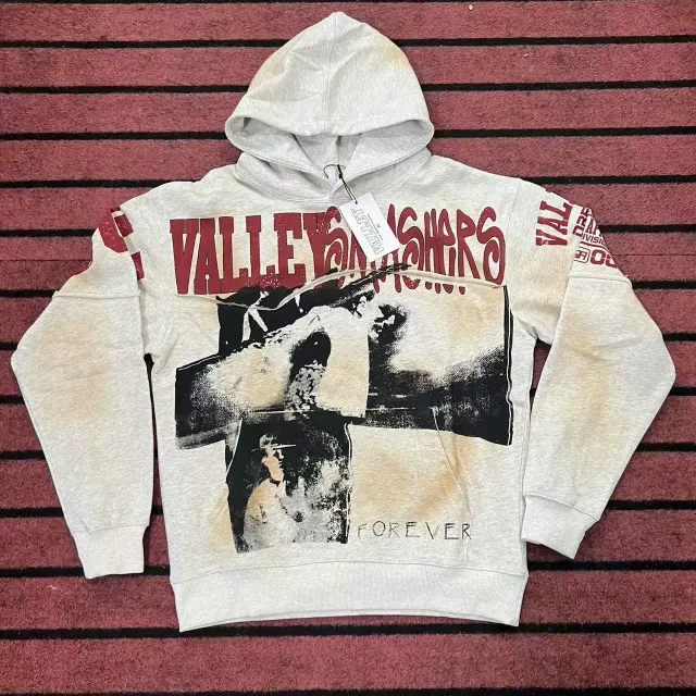 Vale Vintage Washed Distressed Pullover Hoodie