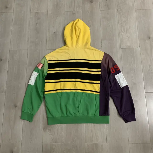 Vale Valley Colorblock Applique Embroidered Zip-Up Hoodie