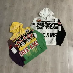 Vale Valley Colorblock Applique Embroidered Zip-Up Hoodie