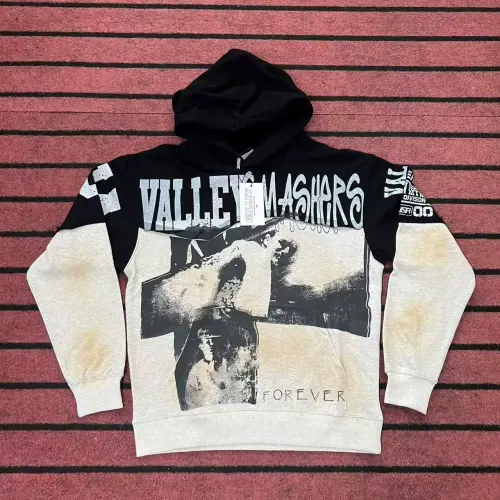 Vale Vintage Washed Distressed Pullover Hoodie