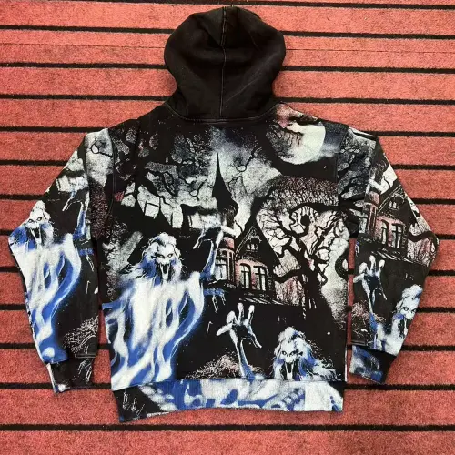 Vale Valley Allover Print Streetwear Zip-Up Hoodie