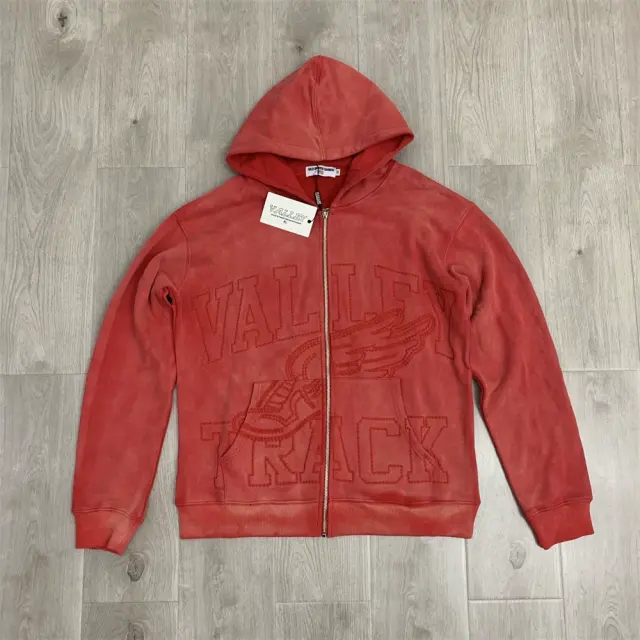 Vale Forever Sand Garden Embroidered Zip-Up Hoodie