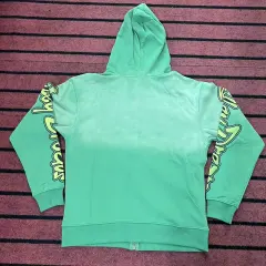 Vale Forever Valley Graphic Distressed Zip-Up Hoodie