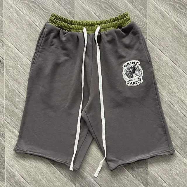 Saint Vanity Embroidered Zip-Up Hoodie and Shorts Set