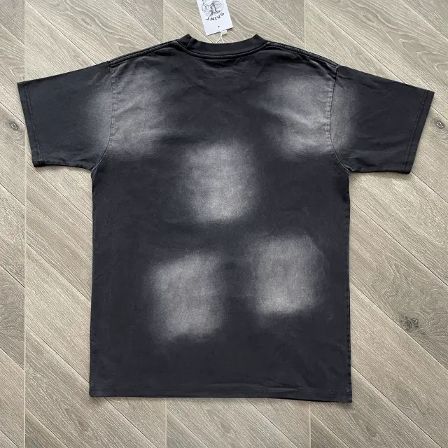1:1 Quality Saint Vanity Vintage Washed Skeleton Graphic T-Shirt