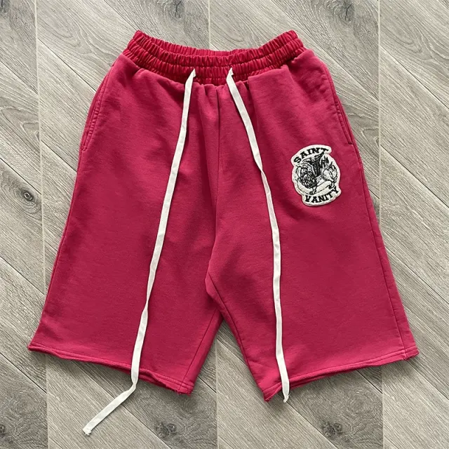 Saint Vanity Embroidered Zip-Up Hoodie and Shorts Set