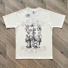 1:1 Quality Saint Vanity Vintage Cross Portrait Graphic T-Shirt