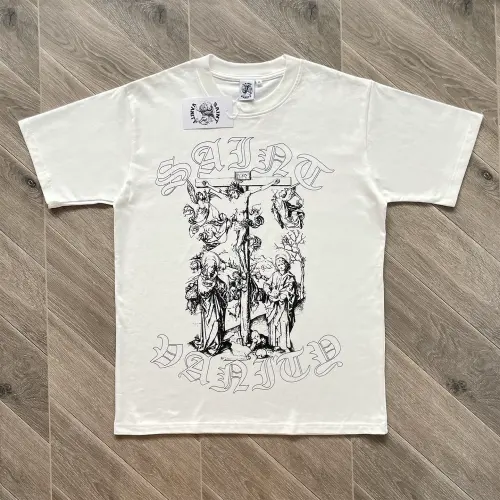 1:1 Quality Saint Vanity Vintage Cross Portrait Graphic T-Shirt