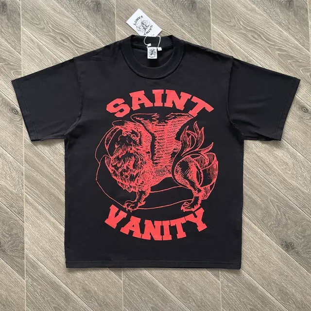 1:1 Quality Saint Vanity Inside-Out Letter Graphic T-Shirt