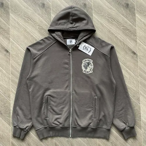 Saint Vanity Embroidered Zip-Up Hoodie and Shorts Set