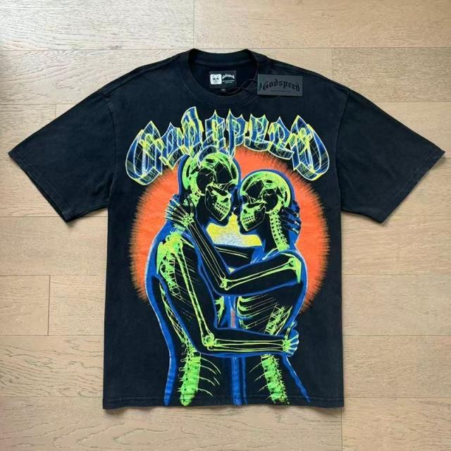 Godspeed Global X‑Ray Skeleton Lovers Embrace Graphic Tee | Black Vintage Oversized Fit