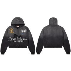 Vale Forever Lives Forever Sport Zip Hoodie | Vintage Washed Cropped Fit