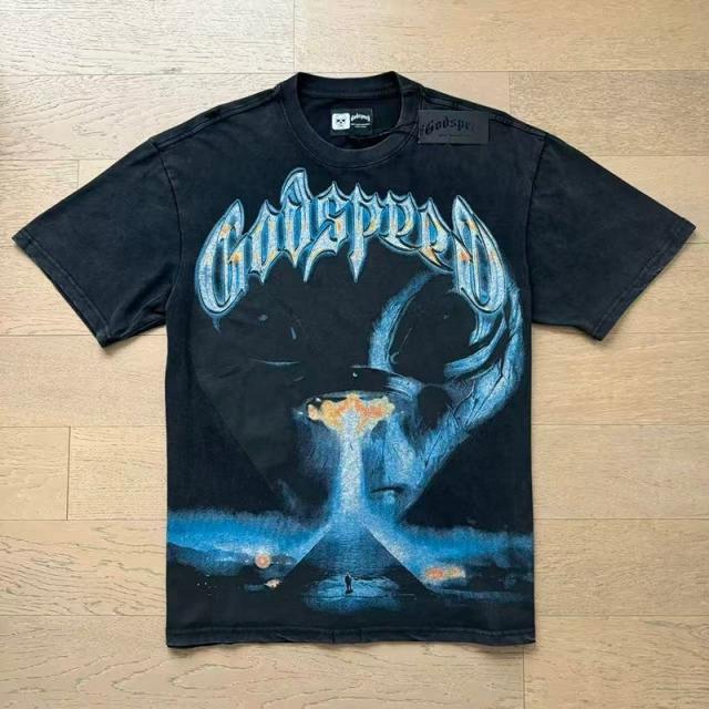 Godspeed Global Dark Alien Face Apocalypse Graphic Tee | Black Vintage Oversized Fit