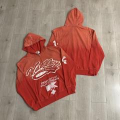 Vale Forever Valley Script Zip-Up Hoodie | Red Gradient Cropped Boxy Fit