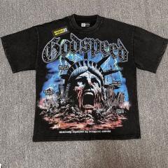 Godspeed Global Zombie Statue Of Liberty Graphic Tee | Black Vintage Oversized Fit