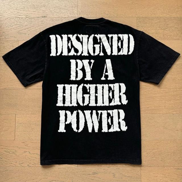 Godspeed Global Red Semi Truck Night Highway Skull Graphic Tee | Black Vintage Oversized Fit